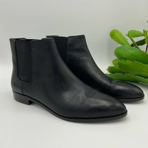 Ann Taylor Gail Black Leather Chelsea Boots